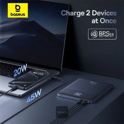 Baseus Blade2 Fast-Charging Power Bank With Digital Display Intelligent Edition 12000Mah 65W Mariana Blue